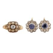 A ring and a pair of earrings