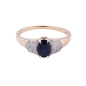 A sapphire and diamond ring