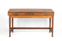 A large oak and pine newspaper sorting desk