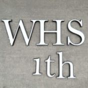 An incomplete set of large brass and painted sign letters for W H Smith