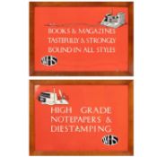 Two W. H. Smith enamel advertising signs