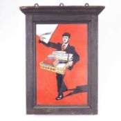 A double sided enamelled metal W. H. Smith sign of 'The Newsboy'