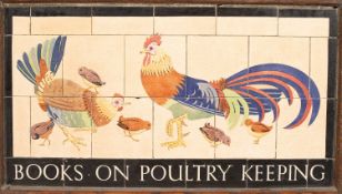 A tiled W. H. Smith advertising sign 'Books on Poultry Keeping'
