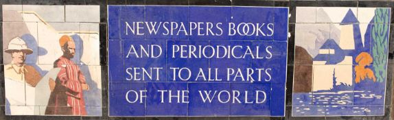 A large tiled W. H. Smith advertising sign