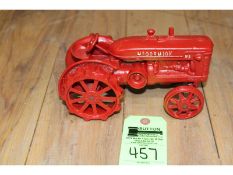McCormick Deering W-3 Cast Tractor on Steel - No Box