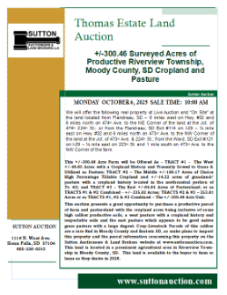 Thomas Estate Land Auction - +/-300.46 Acres of Riverview Twp., Moody Co., SD