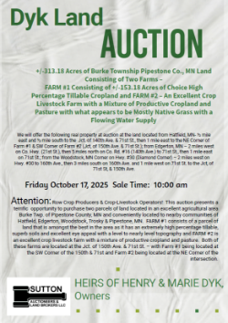 Dyk - +/-314.68 Acres of Burke Twp., Pipestone Co., MN Land