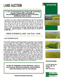 Herschberger - +/-161.32 Acres of Ash Lake Twp., Lincoln Co., MN Land