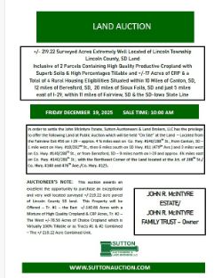 McIntyre - +/-219.22 Acres of Lincoln Twp., Lincoln Co., SD Land