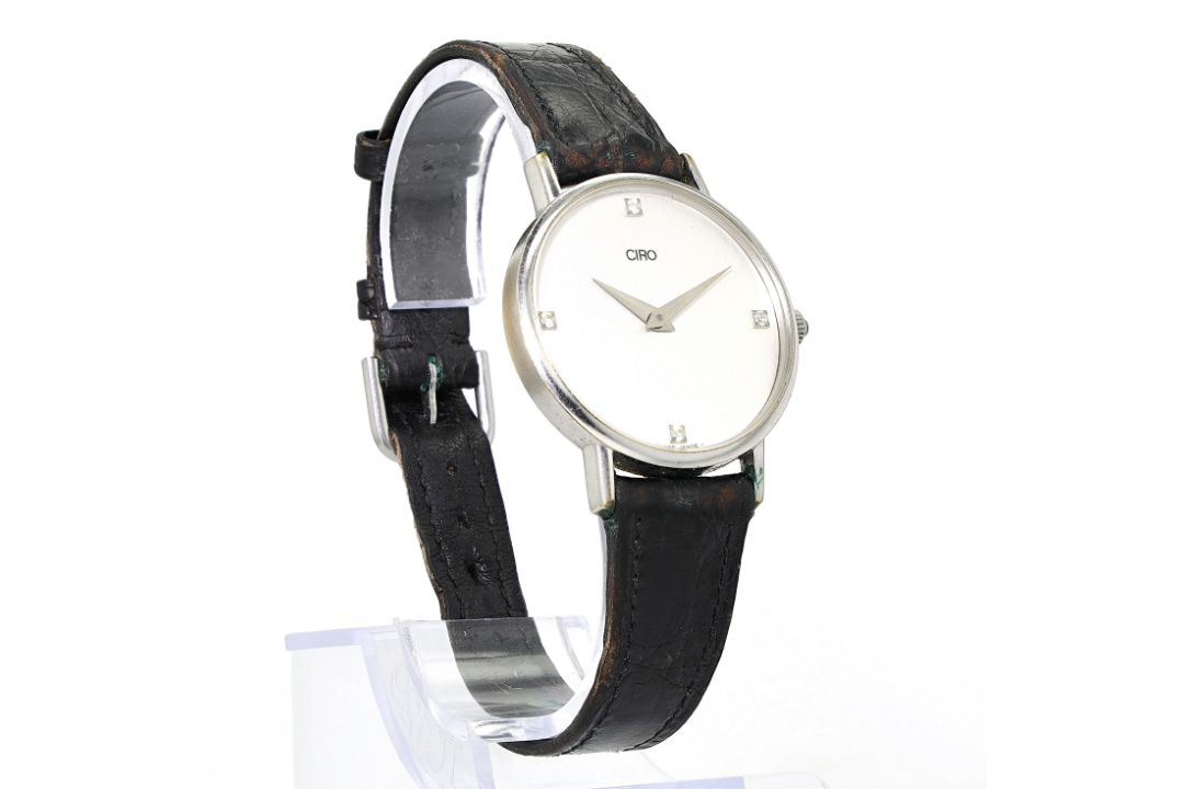 Armbanduhr von Ciro, Stahl mit Lederband  - Bild 3 aus 5