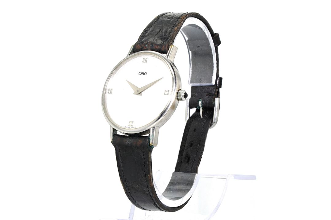 Armbanduhr von Ciro, Stahl mit Lederband  - Bild 2 aus 5