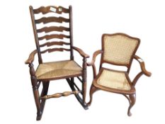 Two chairs, comprising a ladder back