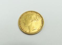 An 1872 Queen Victoria young head full sovereign,