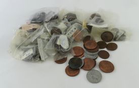A collection of foreign and GB coins, including