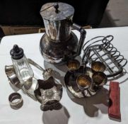 A collection of silver and silver-plated items, in