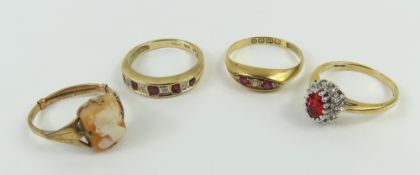 An 18ct ruby and diamond dress ring, finger size L