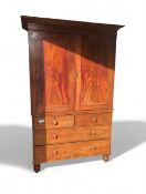 A 20th century mahogany/walnut armoire with large