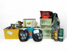 Two Wade VAT 69 water jugs together with miniature