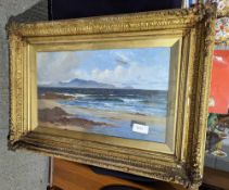 RICHARD WANE (1852 – 1904) – Rocky coastal scene w