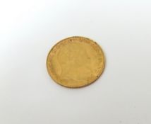 A 1909 King Edward VII half sovereign, 4g gross