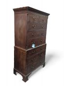 A tall 19th century stained mahogany chest on chest