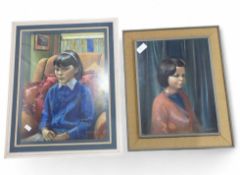 20th century British School, pastel and watercolou