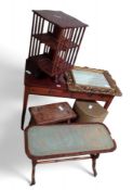 A collection of furniture comprising a desk, mirro