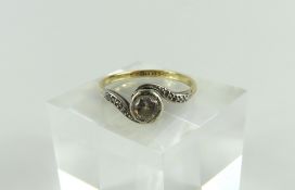 A mid-20th century diamond solitaire ring, the sto