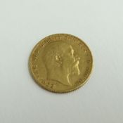 An Edward VII 1905 half sovereign, 3.97g gross