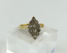 An early 20th century diamond plaque ring, the clu