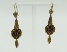 A pair of 19th century gold plated garnet