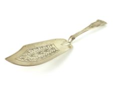 A large silver serving fish knife