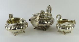 A Georgian silver tea set