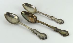 Three Victorian silver serving spoons