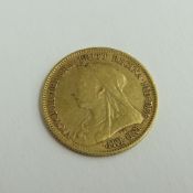 A Victoria 1893 half sovereign, 3.95g gross
