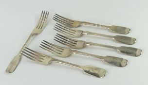 Six Victorian silver forks