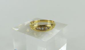 A late Victorian 18ct gold diamond ring, the five