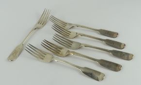 Six Victorian silver forks