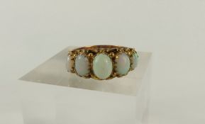 A 9ct gold late 19th or 20th century five stone wh