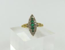 A late 19th or early 20th century emerald and diam