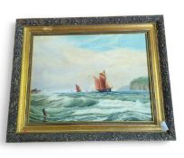 20th century British school, Boats in choppy seas