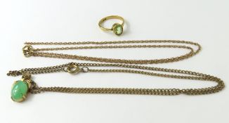 A single stone peridot ring