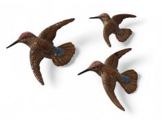 A set of three Beswick pottery wall mounted Hummingbirds