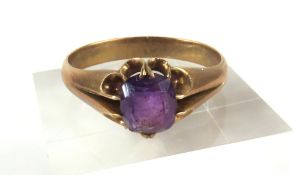 A single amethyst stone ring,