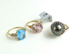 A 9ct gold Tahitian pearl ring