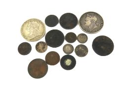 A collection of coinage to include an 1821 silver crown
