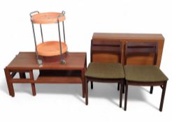 A collection of mid-century-style furniture