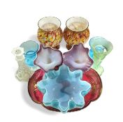 A small collection of decorative and artistic glas