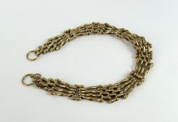 A 9ct gold fancy link gate bracelet