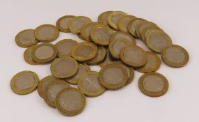 A collection of GB two pound coins